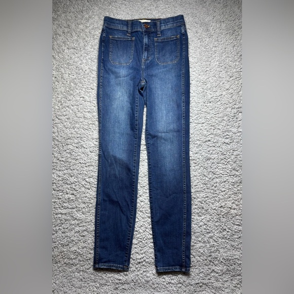 Madewell Jeans Womens 26 High Waisted Sailor Jeans Stretch Dark Wash Denim Party - Picture 1 of 6